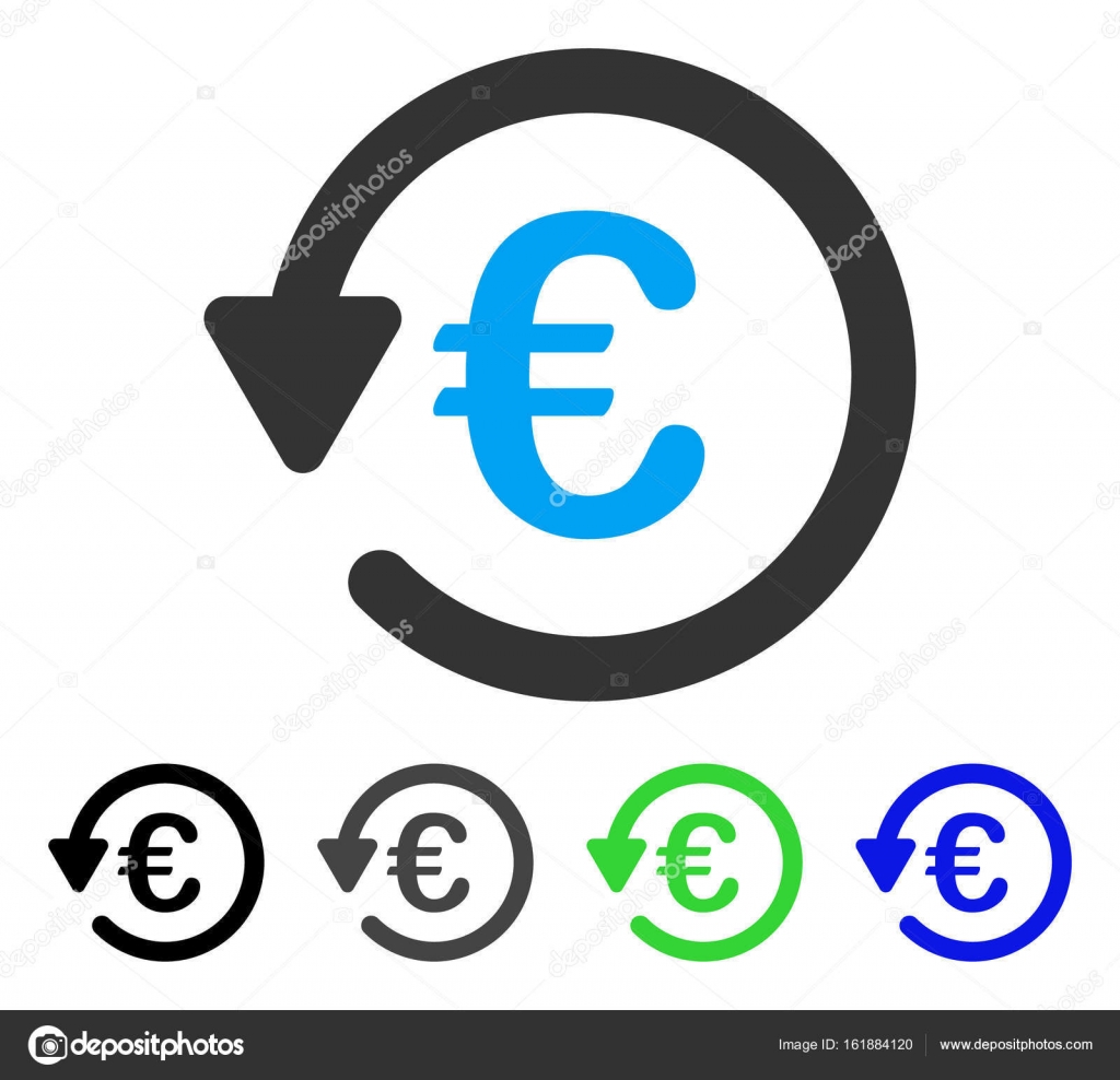 Colored Euro rebate gray, black, blue, green icon versions. Flat icon style for graphic design. — Vector by ahasoft. Find Similar Images