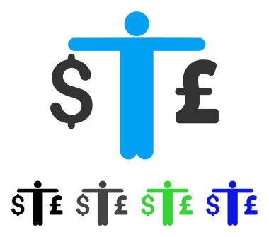 Kişi karşılaştırmak Doları Lirası düz simgesi