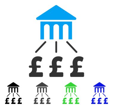 Lirası banka yapısı düz simgesi