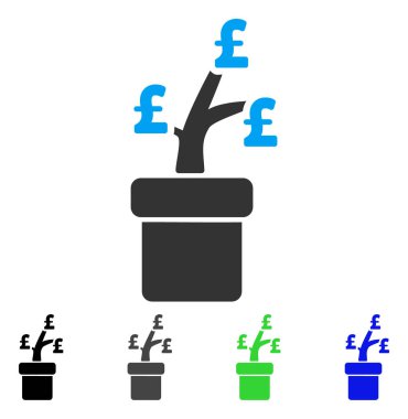 Lirası iş proje bitki düz simgesi