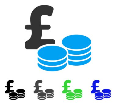 Lirası paraları düz simgesi