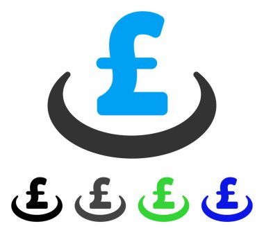 Lirası mevduat yerleşim düz simgesi