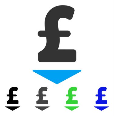 Lirası aşağı düz simgesi