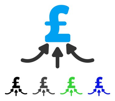 Lirası mali akümülatör düz simgesi