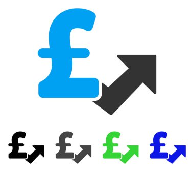 Lirası büyüme düz simgesi