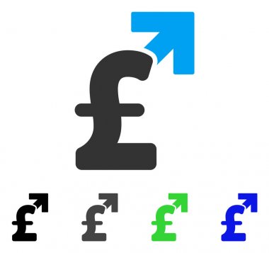 Lirası büyüme düz simgesi