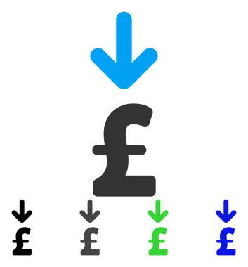 Lirası gelir düz simgesi