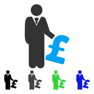 Lirası yatırımcı düz simgesi