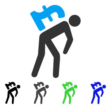 Lirası para kurye düz simgesi