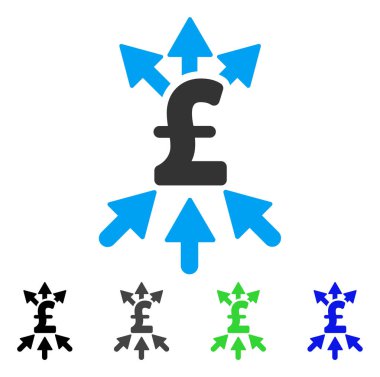 Pound ödeme Aracısı düz simgesi