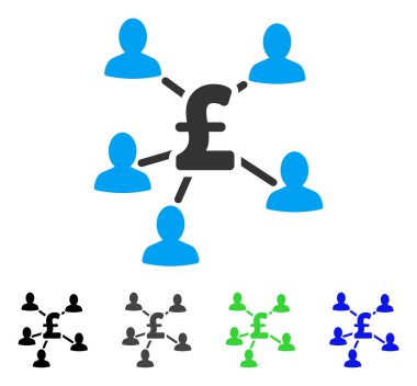Pound ödeme istemcilerinin düz simgesi