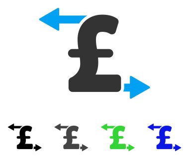 Pound ödeme düz simgesi