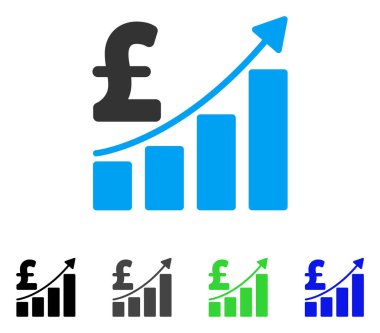 Pound Satış büyüme grafik düz simgesi