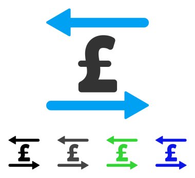 Lirası hareketleri düz simgesi