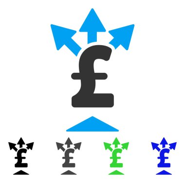 Split Pound ödeme düz simgesi