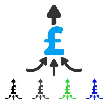 Pound ödeme düz simgesini birleşin