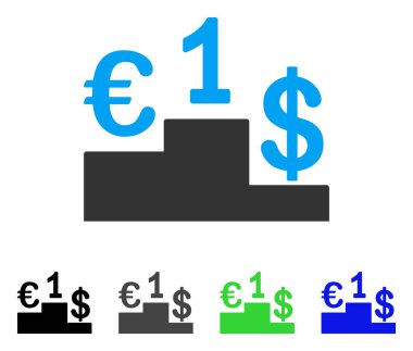 Para birimi rekabet düz simgesi