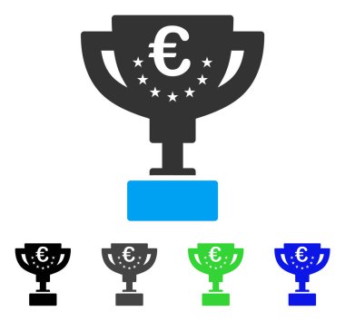 Euro ödül Kupası düz simgesi