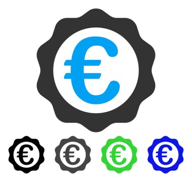 Euro ödül mühür düz simgesi