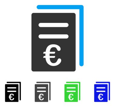 Euro Katalog listesi düz simgesi