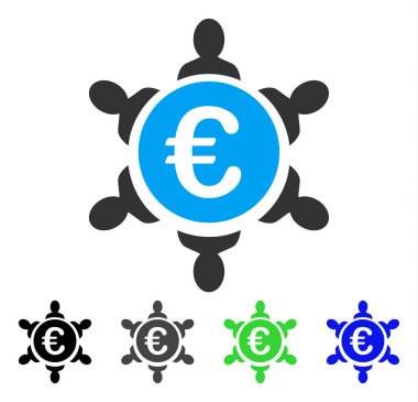 Euro işbirliği düz simgesi