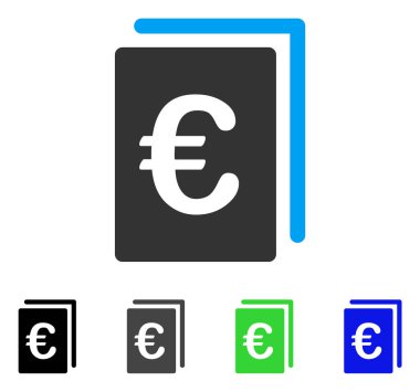 Euro belge düz simgesi