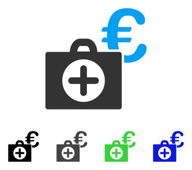 Euro tıbbi ödeme düz simgesi