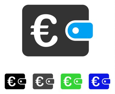 Euro çanta düz simgesi