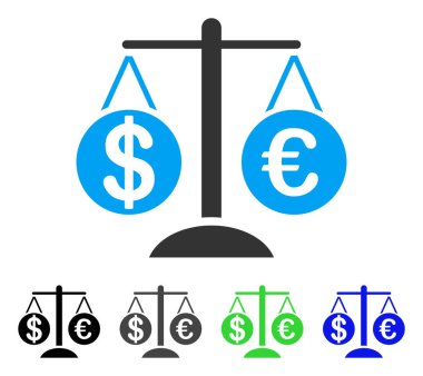 Forex piyasası ölçekler düz simgesi