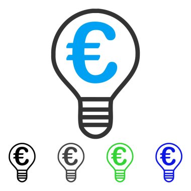 Euro ampul düz simgesi