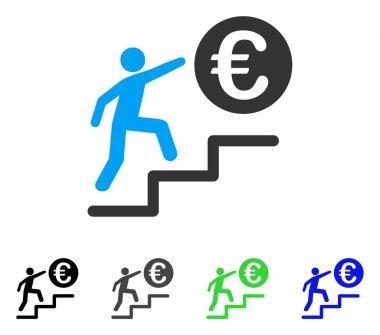 Euro iş adımları düz simgesini