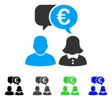 Avrupa sohbet düz simgesi