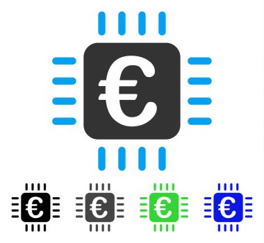 Euro çip düz simgesi