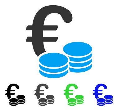 Euro Coins düz simgesi