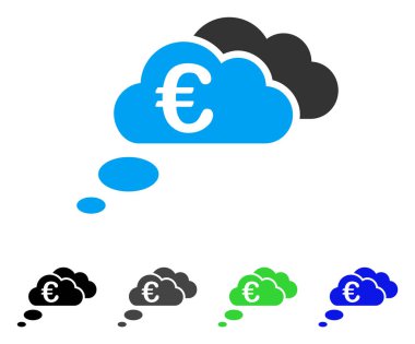 Euro rüya bulutlar düz simgesi