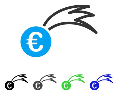 Euro düşen Meteor düz simgesi