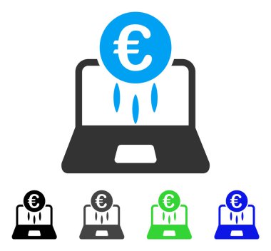 Euro mali başlangıç düz simgesi