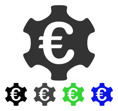 Euro sanayi düz simgesi