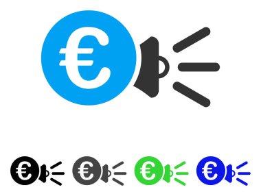 Euro megafon reklamlar düz simgesi