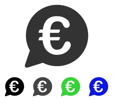 Euro ileti balonu düz simgesi