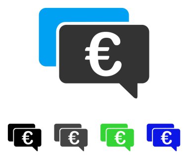 Euro iletileri düz simgesi