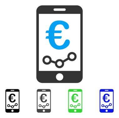 Euro Mobil rapor düz simgesi