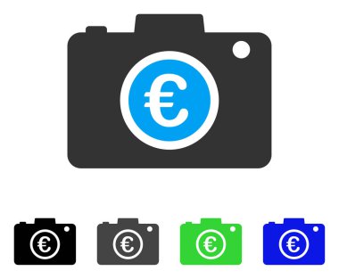 Euro fotoğraf düz simgesi