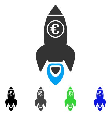 Euro Roket fırlatma düz simgesi