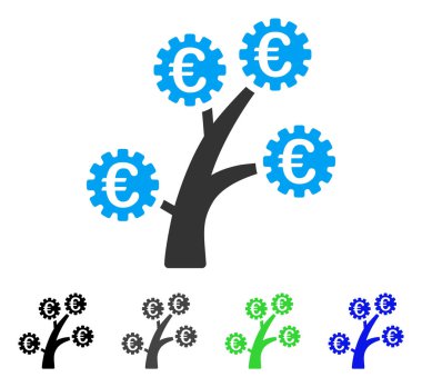 Avrupa Teknoloji ağacı düz simgesi