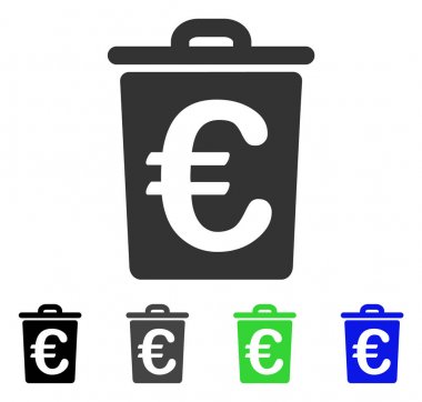 Euro çöp düz simgesi