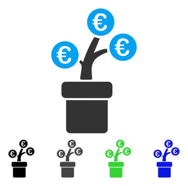Avrupa ağaç Pot düz simgesi