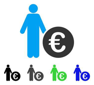 Euro yatırımcı düz simgesi