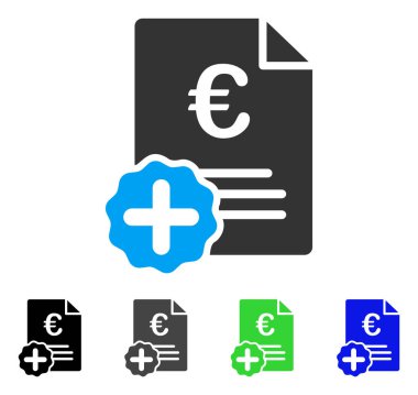 Euro tıbbi fatura düz simgesi