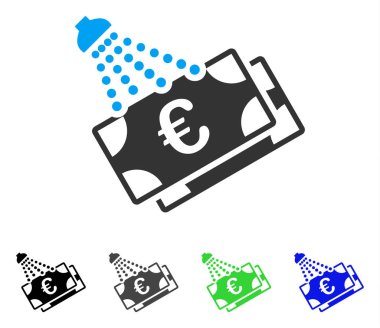 Euro Para Çamaşırhane düz simgesi